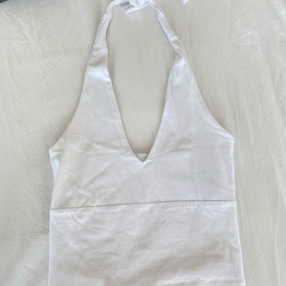 Hollister White Halter Top
